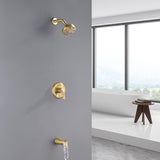 5Inch Tub Shower Faucet Set with 6-Spray Shower Head Wall Mounted Shower Trim Kit with Diverter Bath Spout