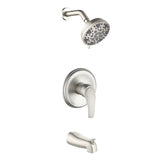 5Inch Tub Shower Faucet Set with 6-Spray Shower Head Wall Mounted Shower Trim Kit with Diverter Bath Spout