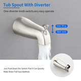5Inch Tub Shower Faucet Set with 6-Spray Shower Head Wall Mounted Shower Trim Kit with Diverter Bath Spout