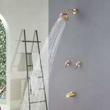 2-Handle Bath and Shower Trim Kit with Diverter Tub Spout 6-Setting Tub Shower Faucet with Valve In Matte Black, Brushed Nickel, Brushed Gold
