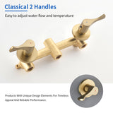 2-Handle Bath and Shower Trim Kit with Diverter Tub Spout 6-Setting Tub Shower Faucet with Valve In Matte Black, Brushed Nickel, Brushed Gold