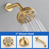 2-Handle Bath and Shower Trim Kit with Diverter Tub Spout 6-Setting Tub Shower Faucet with Valve In Matte Black, Brushed Nickel, Brushed Gold