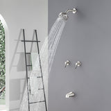 2-Handle Bath and Shower Trim Kit with Diverter Tub Spout 6-Setting Tub Shower Faucet with Valve In Matte Black, Brushed Nickel, Brushed Gold