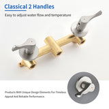 2-Handle Bath and Shower Trim Kit with Diverter Tub Spout 6-Setting Tub Shower Faucet with Valve In Matte Black, Brushed Nickel, Brushed Gold