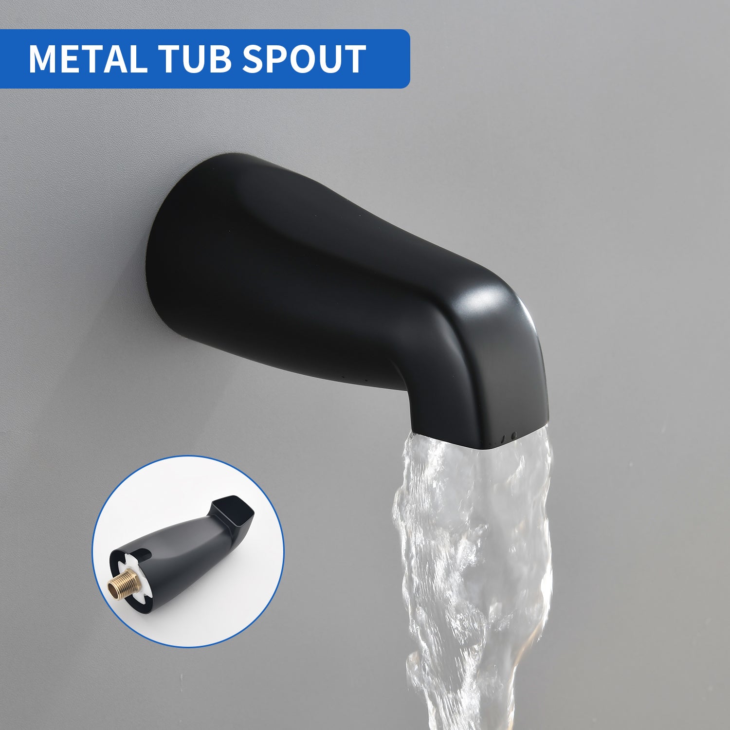 3-Handle Tub & Shower Trim with Tub Spout Wall Mounted 6-Spray 5-Inch Round Bathtub and Shower Faucet For Bathroom