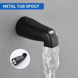 3-Handle Tub & Shower Trim with Tub Spout Wall Mounted 6-Spray 5-Inch Round Bathtub and Shower Faucet For Bathroom