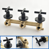 Triple Handles 10-Spray Tub Shower Faucet Wall Mount Shower Trim Kit with 5 In. High Pressure Hand Shower