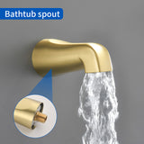 Triple Handles 10-Spray Tub Shower Faucet Wall Mount Shower Trim Kit with 5 In. High Pressure Hand Shower