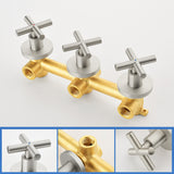 Triple Handles 10-Spray Tub Shower Faucet Wall Mount Shower Trim Kit with 5 In. High Pressure Hand Shower