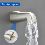 Triple Handles 10-Spray Tub Shower Faucet Wall Mount Shower Trim Kit with 5 In. High Pressure Hand Shower