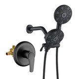 2-In-1 Rain Shower Heads System Single-Handle 6 Modes Shower Trim Kit with Dual Shower Head 4.7 Inch in Matte Black, Brushed Nickel, Brushed Gold