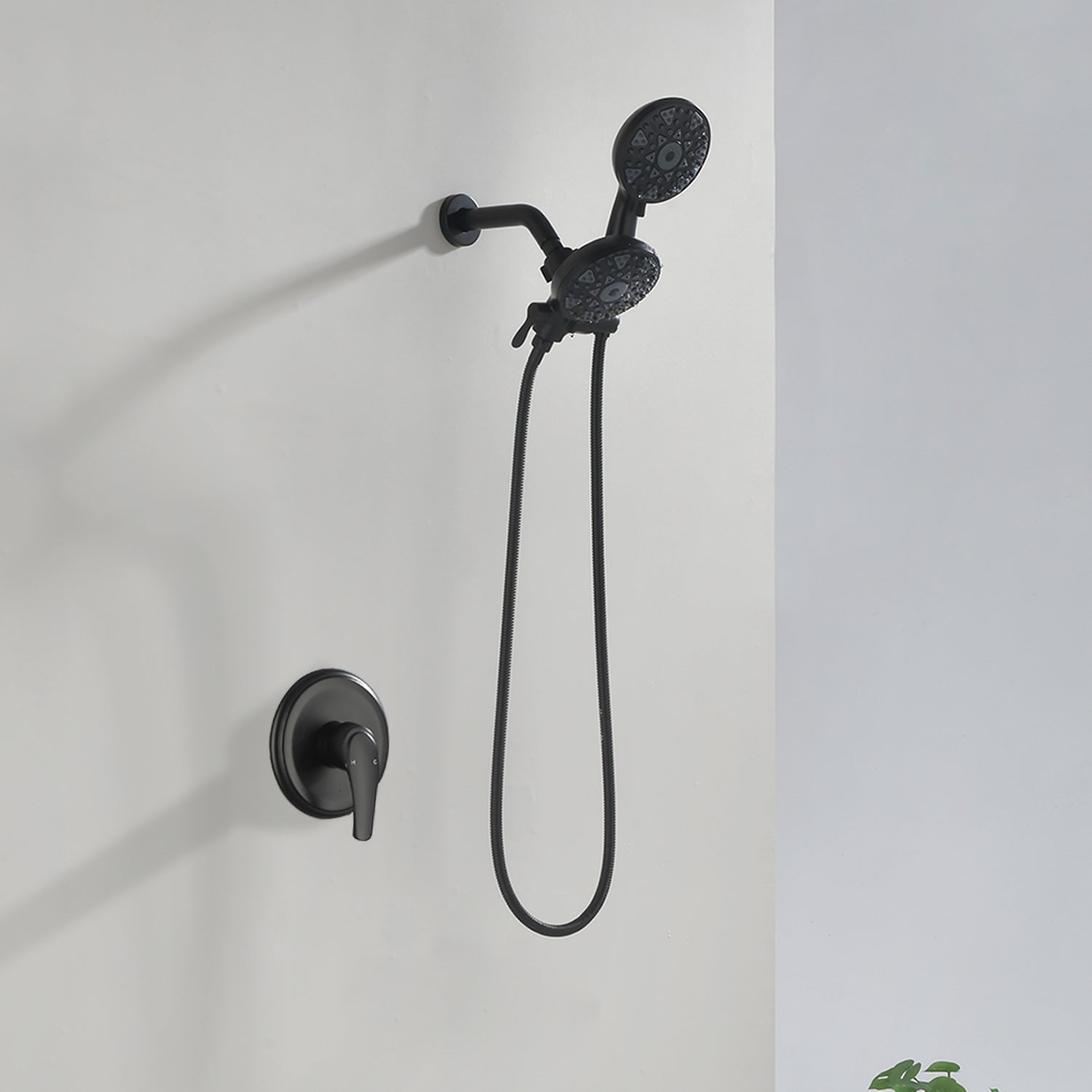 2-In-1 Rain Shower Heads System Single-Handle 6 Modes Shower Trim Kit with Dual Shower Head 4.7 Inch in Matte Black, Brushed Nickel, Brushed Gold