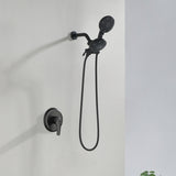 2-In-1 Rain Shower Heads System Single-Handle 6 Modes Shower Trim Kit with Dual Shower Head 4.7 Inch in Matte Black, Brushed Nickel, Brushed Gold