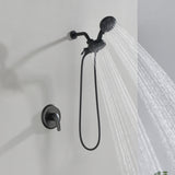 2-In-1 Rain Shower Heads System Single-Handle 6 Modes Shower Trim Kit with Dual Shower Head 4.7 Inch in Matte Black, Brushed Nickel, Brushed Gold
