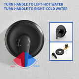 2-In-1 Rain Shower Heads System Single-Handle 6 Modes Shower Trim Kit with Dual Shower Head 4.7 Inch in Matte Black, Brushed Nickel, Brushed Gold