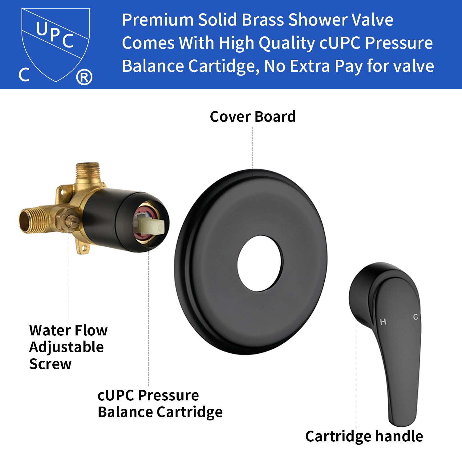 2-In-1 Rain Shower Heads System Single-Handle 6 Modes Shower Trim Kit with Dual Shower Head 4.7 Inch in Matte Black, Brushed Nickel, Brushed Gold