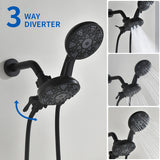 2-In-1 Rain Shower Heads System Single-Handle 6 Modes Shower Trim Kit with Dual Shower Head 4.7 Inch in Matte Black, Brushed Nickel, Brushed Gold