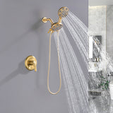 2-In-1 Rain Shower Heads System Single-Handle 6 Modes Shower Trim Kit with Dual Shower Head 4.7 Inch in Matte Black, Brushed Nickel, Brushed Gold