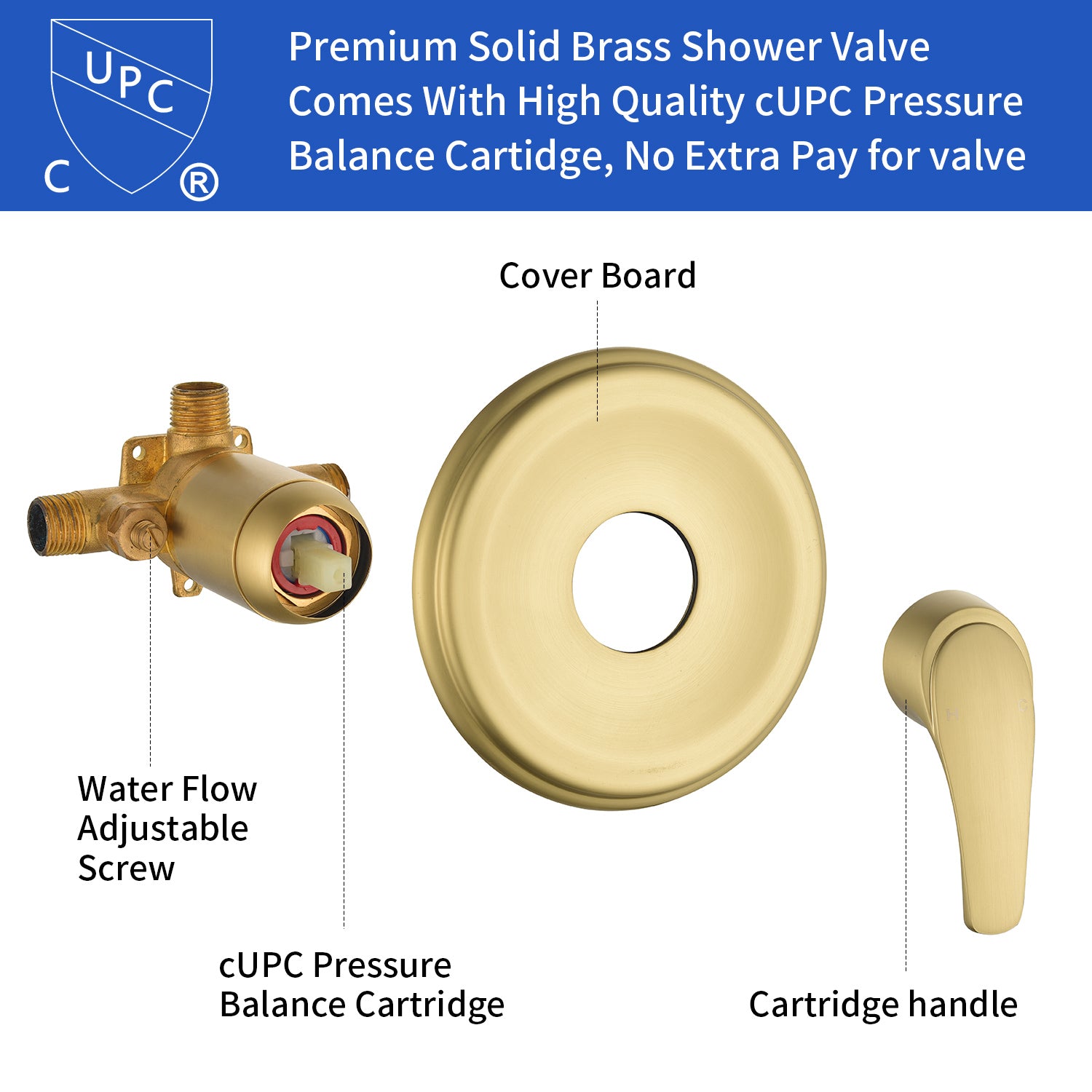 2-In-1 Rain Shower Heads System Single-Handle 6 Modes Shower Trim Kit with Dual Shower Head 4.7 Inch in Matte Black, Brushed Nickel, Brushed Gold