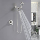 2-In-1 Rain Shower Heads System Single-Handle 6 Modes Shower Trim Kit with Dual Shower Head 4.7 Inch in Matte Black, Brushed Nickel, Brushed Gold