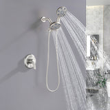 2-In-1 Rain Shower Heads System Single-Handle 6 Modes Shower Trim Kit with Dual Shower Head 4.7 Inch in Matte Black, Brushed Nickel, Brushed Gold