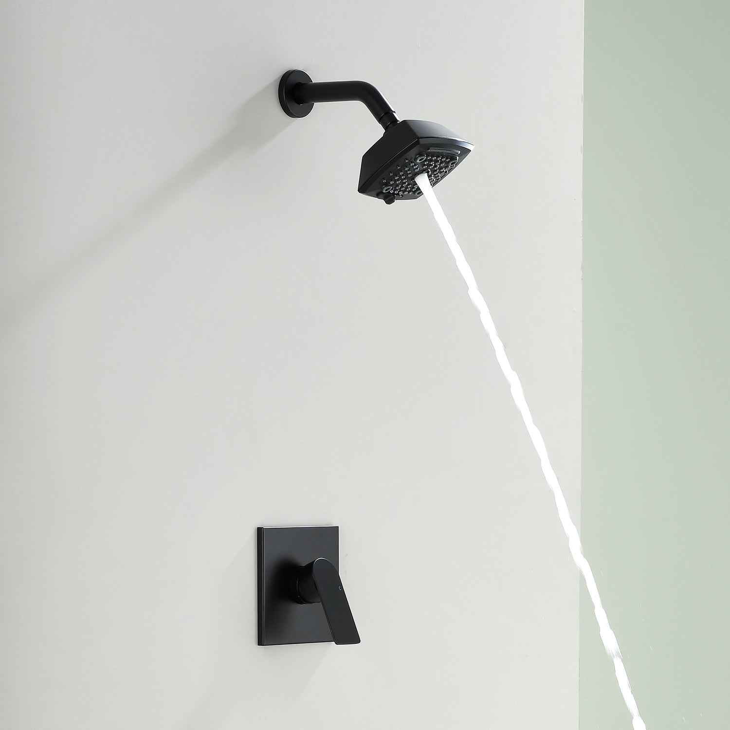 Wall Mount 5-Spray Shower Trim Kit 1-Handle Single Function Pressure Balancing Shower System - Matte Black, Brushed Nickel, Brushed Gold