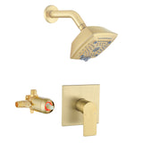 Wall Mount 5-Spray Shower Trim Kit 1-Handle Single Function Pressure Balancing Shower System - Matte Black, Brushed Nickel, Brushed Gold