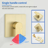 Wall Mount 5-Spray Shower Trim Kit 1-Handle Single Function Pressure Balancing Shower System - Matte Black, Brushed Nickel, Brushed Gold