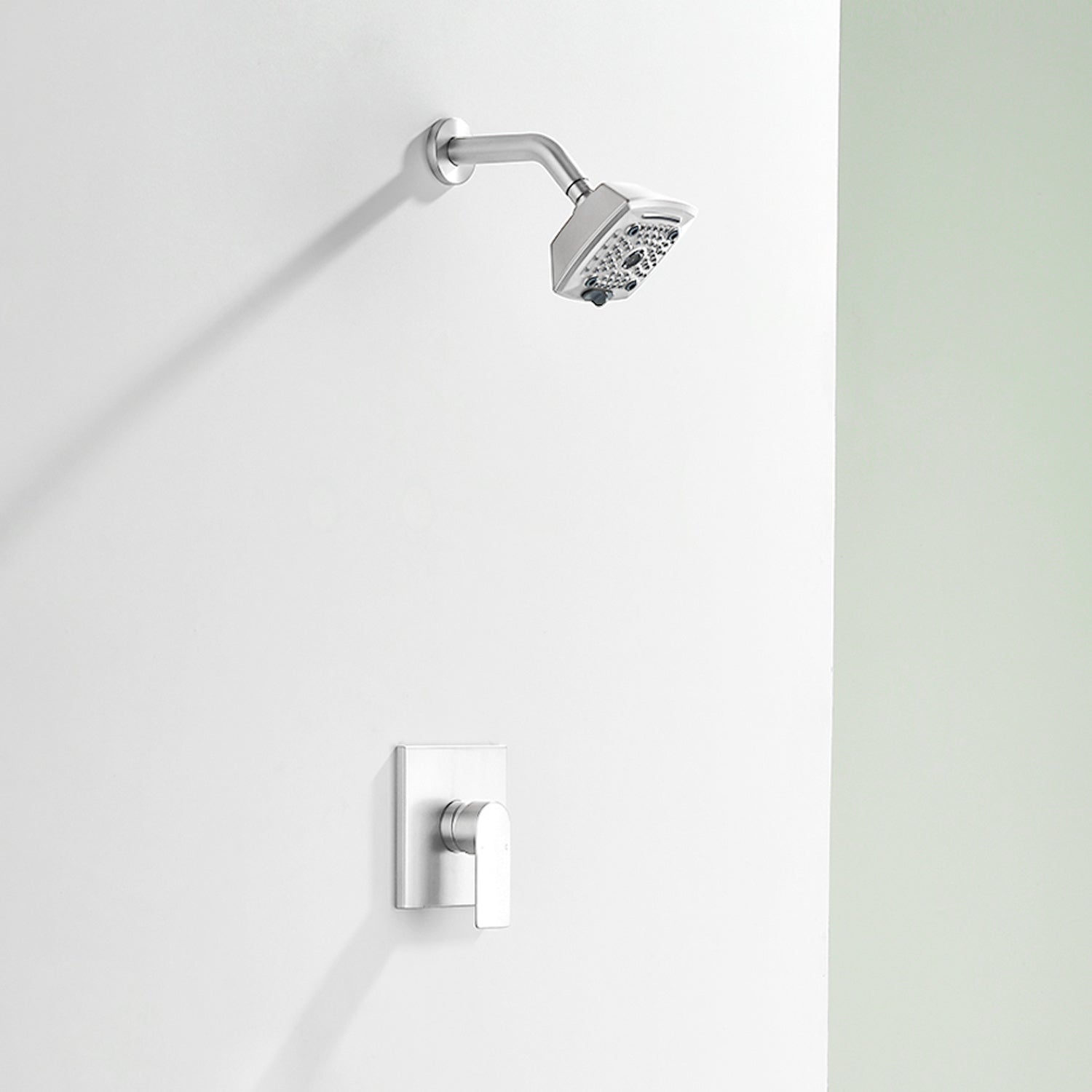 Wall Mount 5-Spray Shower Trim Kit 1-Handle Single Function Pressure Balancing Shower System - Matte Black, Brushed Nickel, Brushed Gold