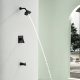 5-setting Tub and Shower Faucet Single-Handle shower trim kit with 5 in. square rain head shower and diverter tub spout