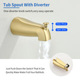 5-setting Tub and Shower Faucet Single-Handle shower trim kit with 5 in. square rain head shower and diverter tub spout