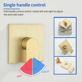 5-setting Tub and Shower Faucet Single-Handle shower trim kit with 5 in. square rain head shower and diverter tub spout