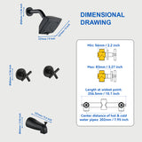 Bathroom Tub and Shower Set with 2-Handle Shower Valve & Trim Kit, 5-Spray Shower Head, Tub Spout with Diverter, Matte Black, Brushed Nickel, Brushed Gold