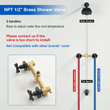 Bathroom Tub and Shower Set with 2-Handle Shower Valve & Trim Kit, 5-Spray Shower Head, Tub Spout with Diverter, Matte Black, Brushed Nickel, Brushed Gold