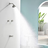 Bathroom Tub and Shower Set with 2-Handle Shower Valve & Trim Kit, 5-Spray Shower Head, Tub Spout with Diverter, Matte Black, Brushed Nickel, Brushed Gold