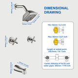 Bathroom Tub and Shower Set with 2-Handle Shower Valve & Trim Kit, 5-Spray Shower Head, Tub Spout with Diverter, Matte Black, Brushed Nickel, Brushed Gold
