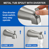 Bathroom Tub and Shower Set with 2-Handle Shower Valve & Trim Kit, 5-Spray Shower Head, Tub Spout with Diverter, Matte Black, Brushed Nickel, Brushed Gold