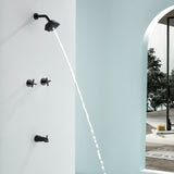 Bathroom Tub and Shower Set with 2-Handle Shower Valve & Trim Kit, 5-Spray Shower Head, Tub Spout with Diverter, Matte Black, Brushed Nickel, Brushed Gold
