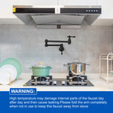 Pot Filler Faucet Wall Mount Brass Faucets Kitchen Commercial Faucet Folding Kitchen Faucet Lead-Free Restaurant Faucets 2 Handles Double Joint Swing Arm Faucet