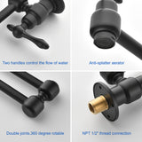Pot Filler Faucet Wall Mount Brass Faucets Kitchen Commercial Faucet Folding Kitchen Faucet Lead-Free Restaurant Faucets 2 Handles Double Joint Swing Arm Faucet