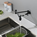 Pot Filler Faucet Wall Mount Brass Faucets Kitchen Commercial Faucet Folding Kitchen Faucet Lead-Free Restaurant Faucets 2 Handles Double Joint Swing Arm Faucet