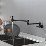 Pot Filler Faucet Wall Mount Brass Faucets Kitchen Commercial Faucet Folding Kitchen Faucet Lead-Free Restaurant Faucets 2 Handles Double Joint Swing Arm Faucet