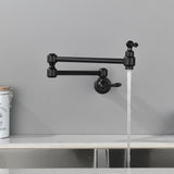 Pot Filler Faucet Wall Mount Brass Faucets Kitchen Commercial Faucet Folding Kitchen Faucet Lead-Free Restaurant Faucets 2 Handles Double Joint Swing Arm Faucet