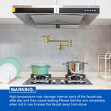 Pot Filler Faucet Wall Mount Brass Faucets Kitchen Commercial Faucet Folding Kitchen Faucet Lead-Free Restaurant Faucets 2 Handles Double Joint Swing Arm Faucet