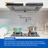 Pot Filler Faucet Wall Mount Brass Faucets Kitchen Commercial Faucet Folding Kitchen Faucet Lead-Free Restaurant Faucets 2 Handles Double Joint Swing Arm Faucet