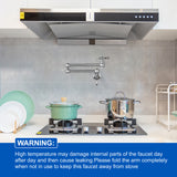 Pot Filler Faucet Wall Mount Brass Faucets Kitchen Commercial Faucet Folding Kitchen Faucet Lead-Free Restaurant Faucets 2 Handles Double Joint Swing Arm Faucet