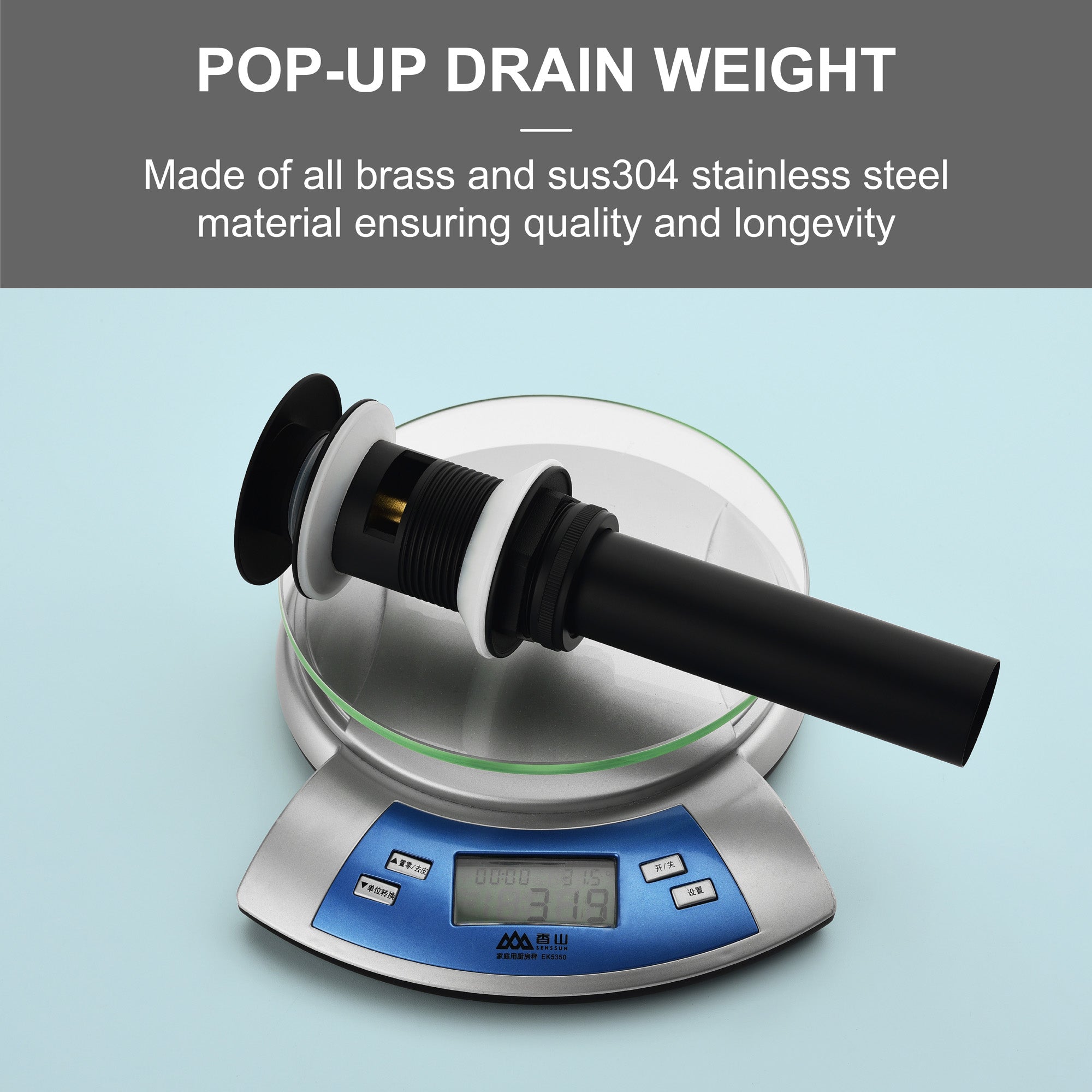 SHAMANDA Brass Bathroom Sink Drain, Vessel Vanity Sink Pop Up Drain Stopper with Overflow Lavatory Drain Assembly