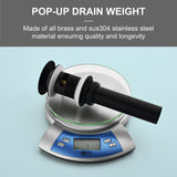 SHAMANDA Brass Bathroom Sink Drain, Vessel Vanity Sink Pop Up Drain Stopper with Overflow Lavatory Drain Assembly