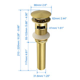 SHAMANDA Brass Bathroom Sink Drain, Vessel Vanity Sink Pop Up Drain Stopper with Overflow Lavatory Drain Assembly