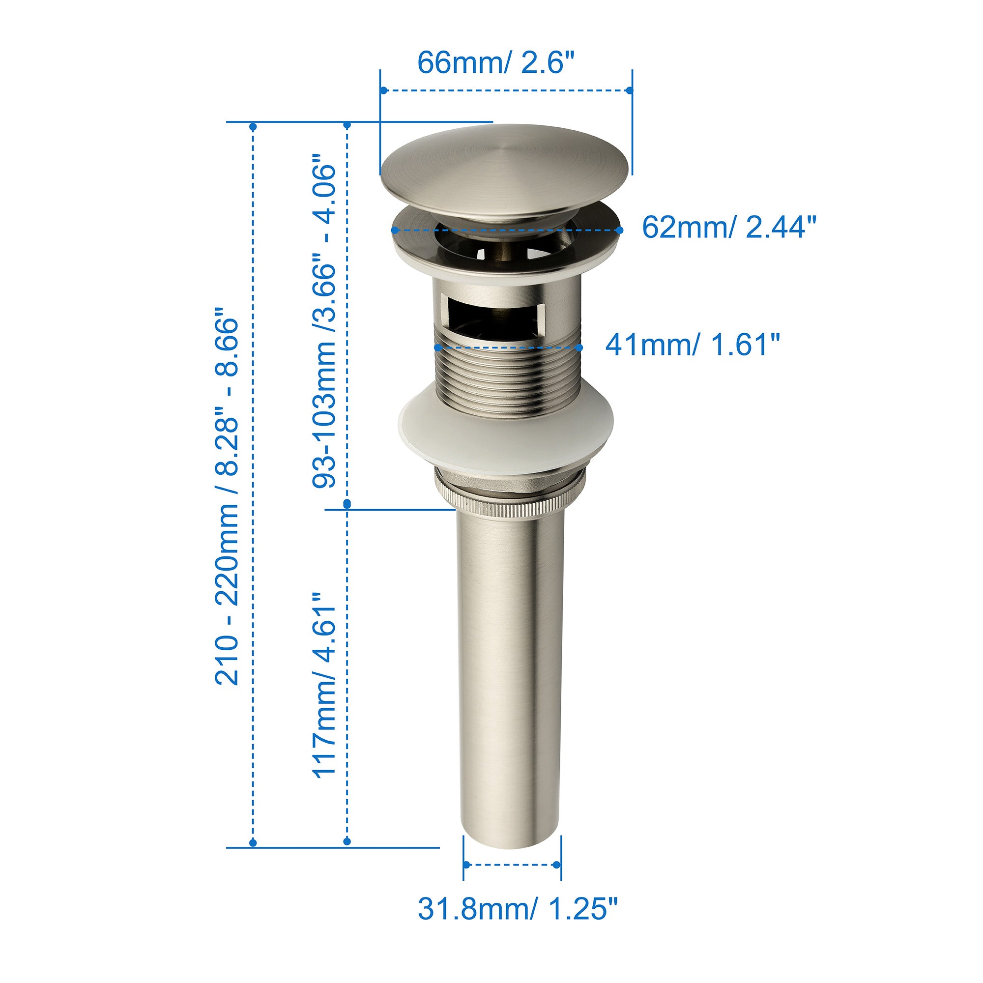 SHAMANDA Brass Bathroom Sink Drain, Vessel Vanity Sink Pop Up Drain Stopper with Overflow Lavatory Drain Assembly